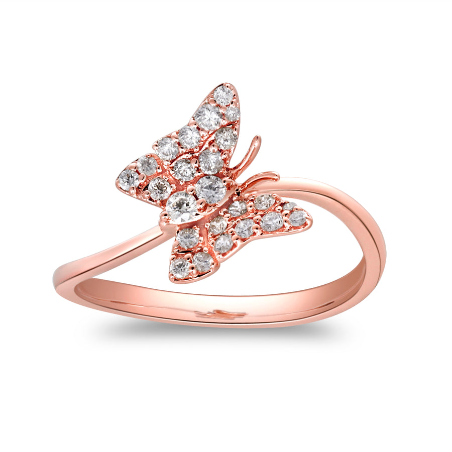 Hazel 14K Rose Gold Round-Cut White Diamond Ring