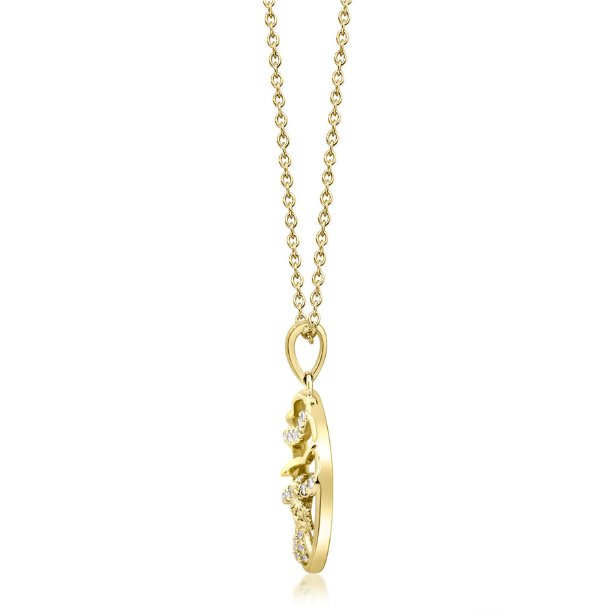 Gin and Grace in collaboration with Smithsonian Museum Collection presents a serene underwater Pendant in 14K Yellow gold and Diamond for exclusive everyday look
