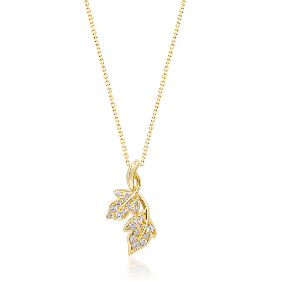 Gin and Grace in collaboration with Smithsonian Museum Collection presents diamond leaves in 14K Yellow gold and Diamond for exclusive everyday look