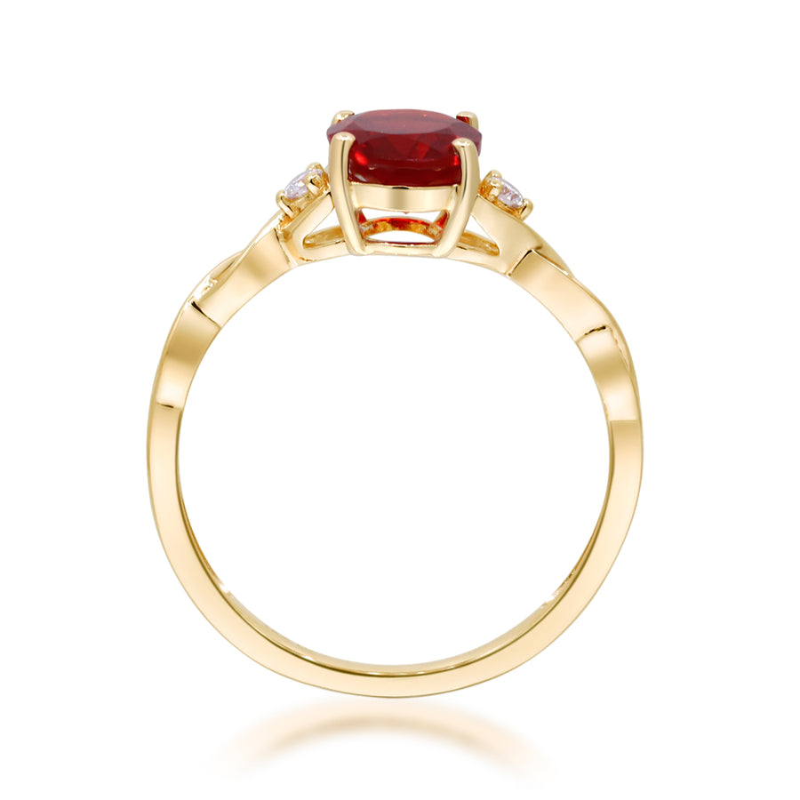 Abby 14K Yellow Gold Oval-Cut Mexican Fire Opal Ring