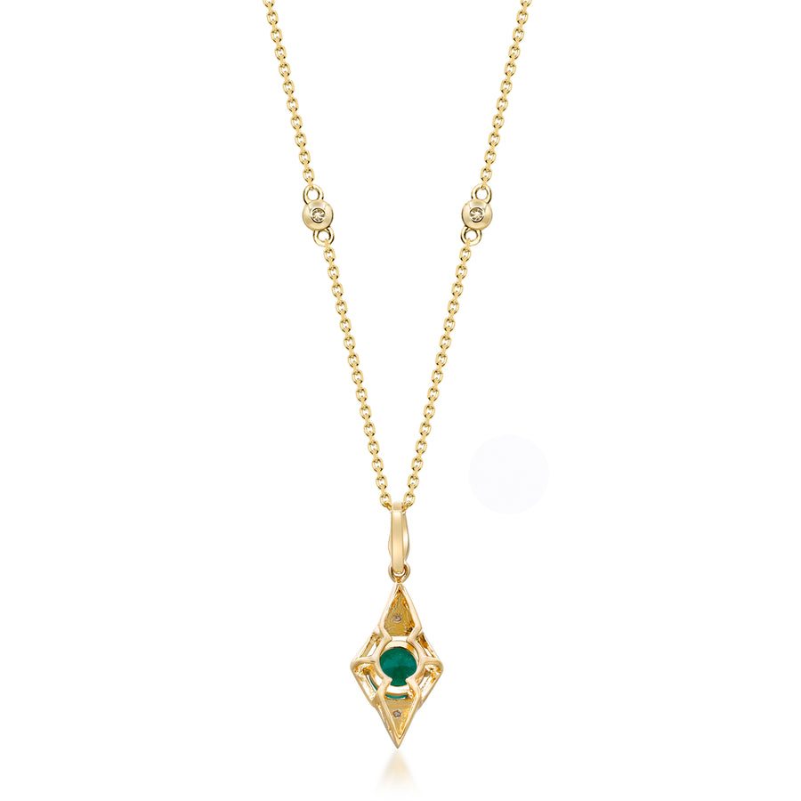 Adia 14K Yellow Gold Round-Cut Emerald Pendant