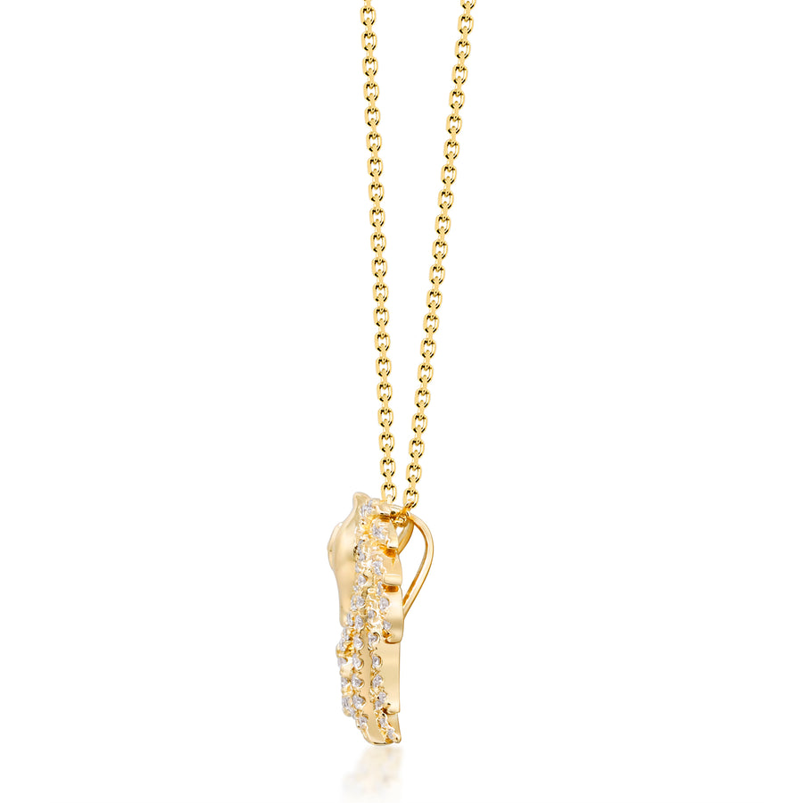 Gin and Grace in collaboration with Smithsonian Museum Collection presents power horse Pendant in 14K Yellow gold and Diamond for exclusive everyday look