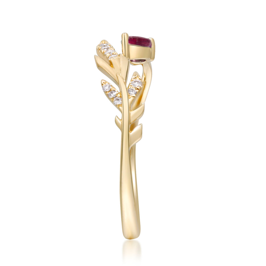 Gin and Grace in collaboration with Smithsonian Museum Collection presents fashion Ruby Cuff in 14K Yellow gold and Diamond for casual or dressy looks.