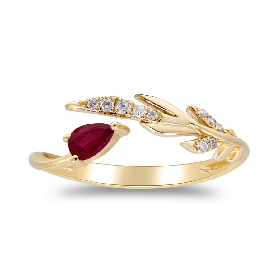 Gin and Grace in collaboration with Smithsonian Museum Collection presents fashion Ruby Cuff in 14K Yellow gold and Diamond for casual or dressy looks.
