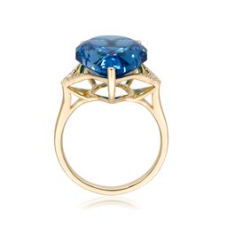 Kaylin 14K Yellow Gold Fancy-Cut Brazilian London Blue Topaz Ring
