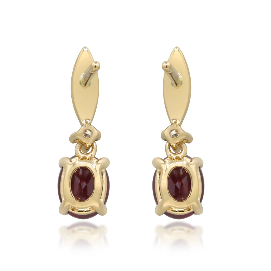 Aliyah 14K Yellow Gold Oval-Cut Mozambique Ruby Earrings
