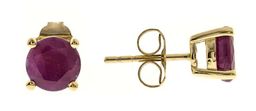 Charlee 10K Yellow Gold Round-Cut Mozambique Ruby Earring