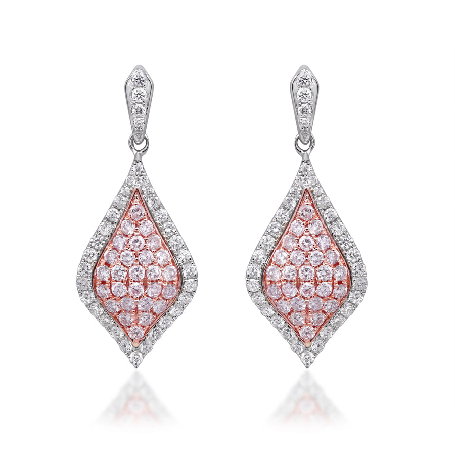 Ashlyn 14K Two-Tone Gold Round-Cut Pink Diamond Earrings