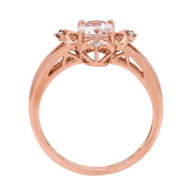 Lyra 10K Rose Gold Oval-cut Morganite Ring
