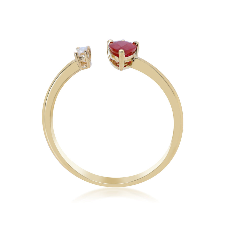 Alohi 18K Yellow Gold Pear-Cut Mozambique Ruby Ring