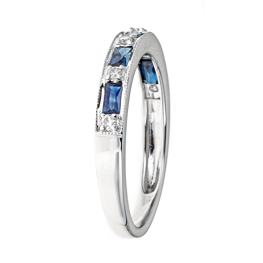 Autumn 14K White Gold Baguette-Cut Ceylon Blue Sapphire Ring
