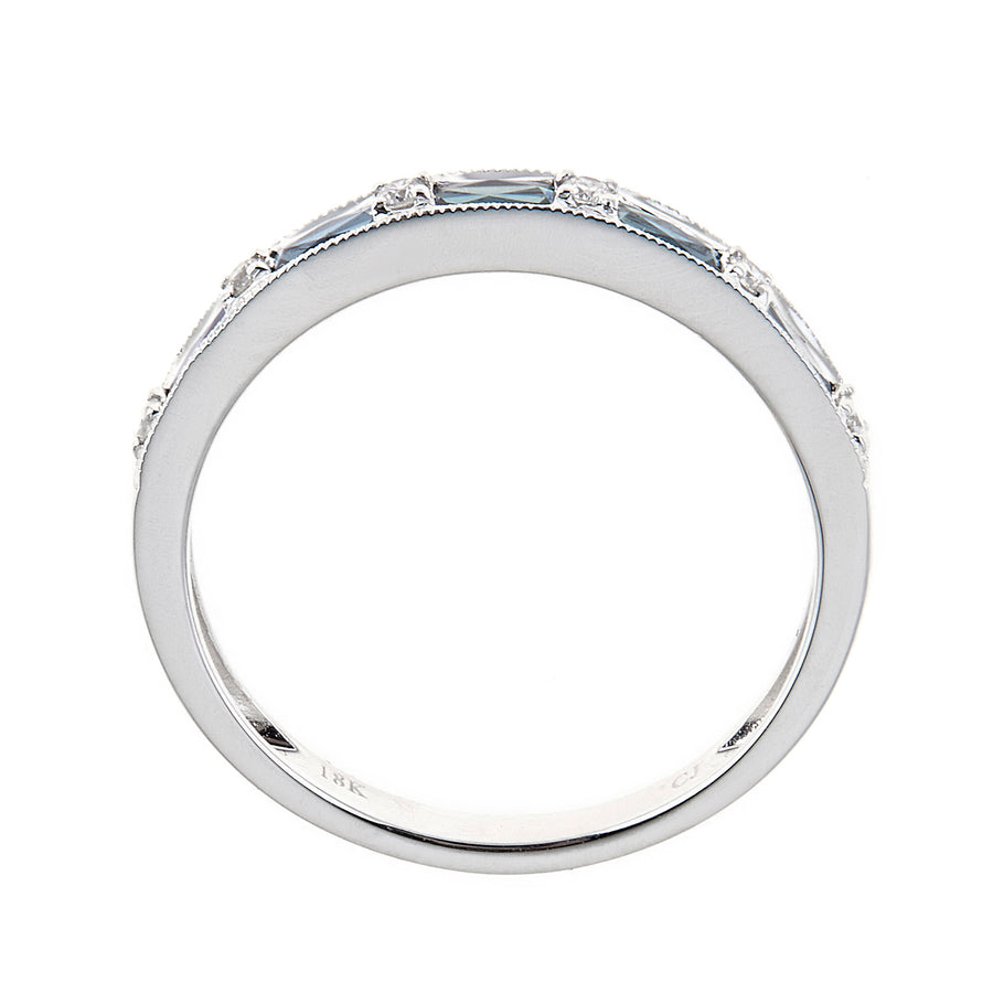 Autumn 14K White Gold Baguette-Cut Ceylon Blue Sapphire Ring