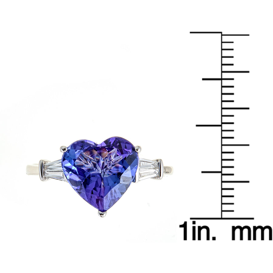 Laura 14K White Gold Heart Shape Tanzanian TanzaniteRing