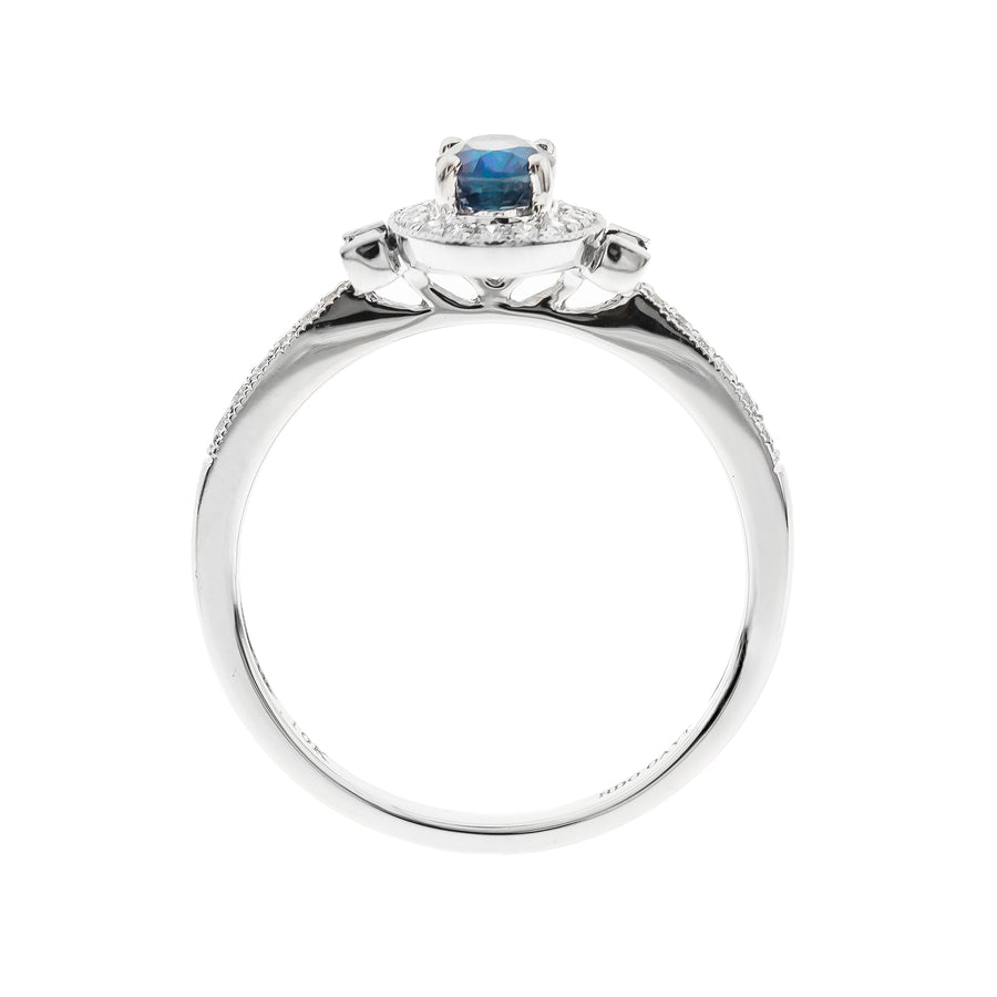 Astrid 10K White Gold Oval-Cut Ceylon Blue Sapphire Ring