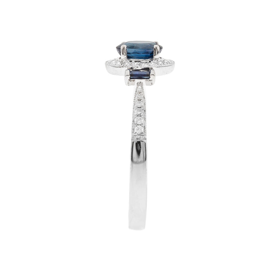 Astrid 10K White Gold Oval-Cut Ceylon Blue Sapphire Ring