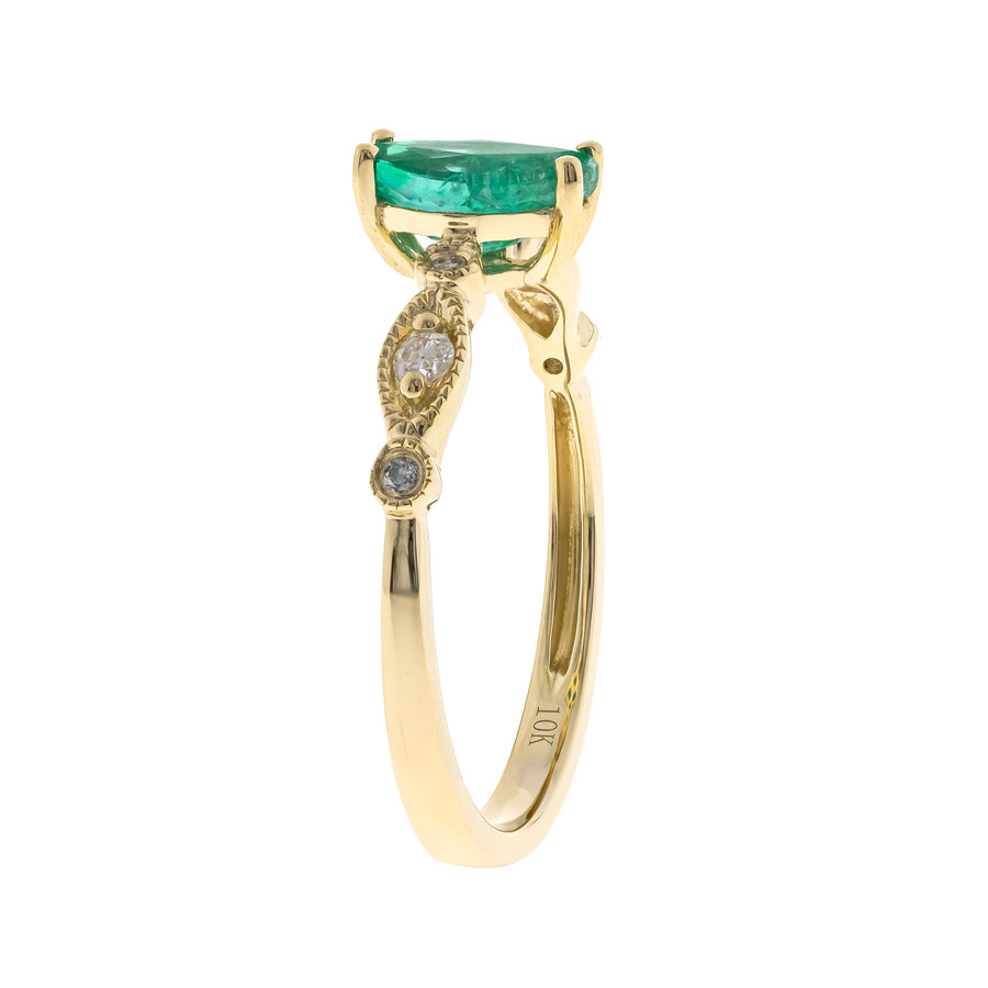 Alaina 10K Yellow Gold Marquise-Cut Emerald Ring