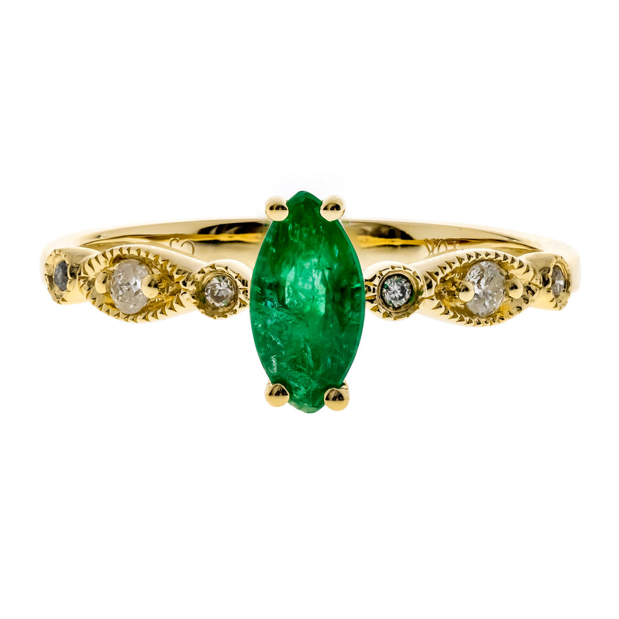 Alaina 10K Yellow Gold Marquise-Cut Emerald Ring