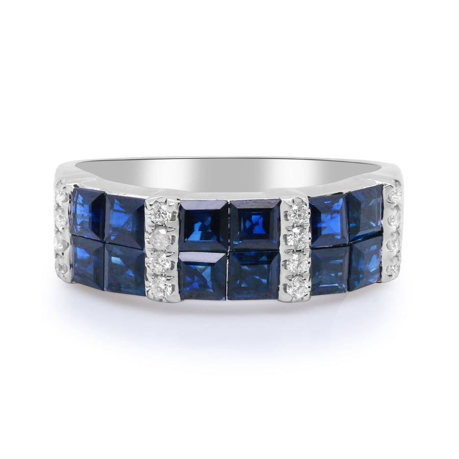 Gianna 14K White Gold Square-cut Ceylon Blue Sapphire Ring