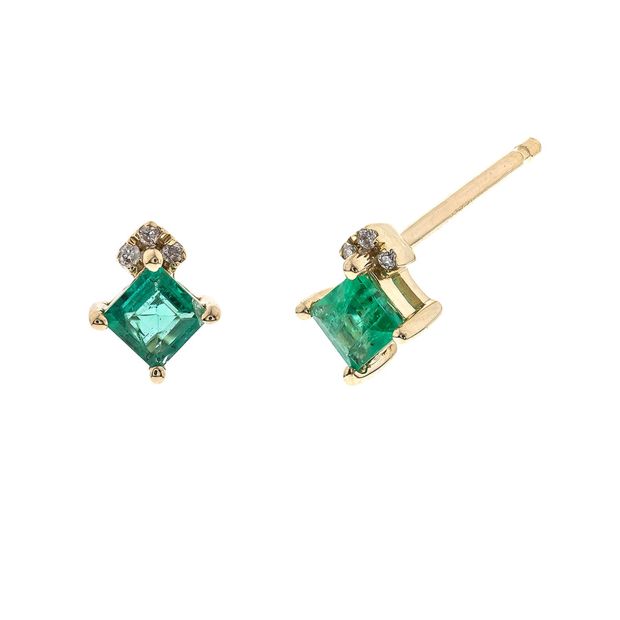Charli 10K Yellow Gold Square-Cut Emerald Earrings