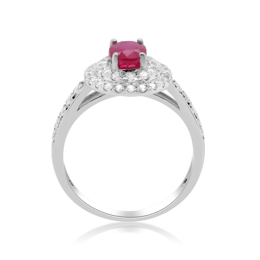 Sophie 14K White Gold Oval-Cut Mozambique Ruby Ring