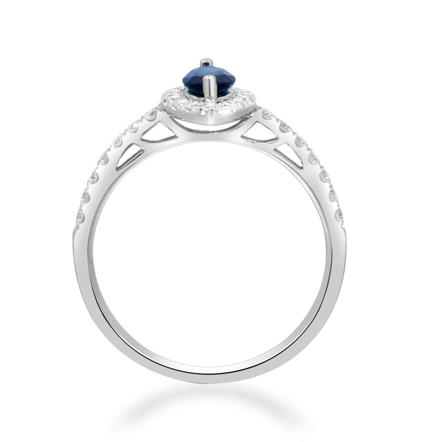 Jaylani 14K White Gold Marquise-Cut Ceylon Blue Sapphire Ring