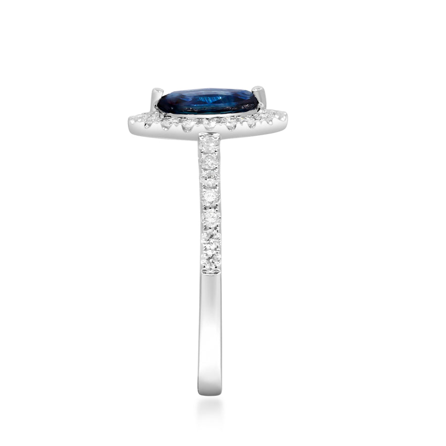 Jaylani 14K White Gold Marquise-Cut Ceylon Blue Sapphire Ring