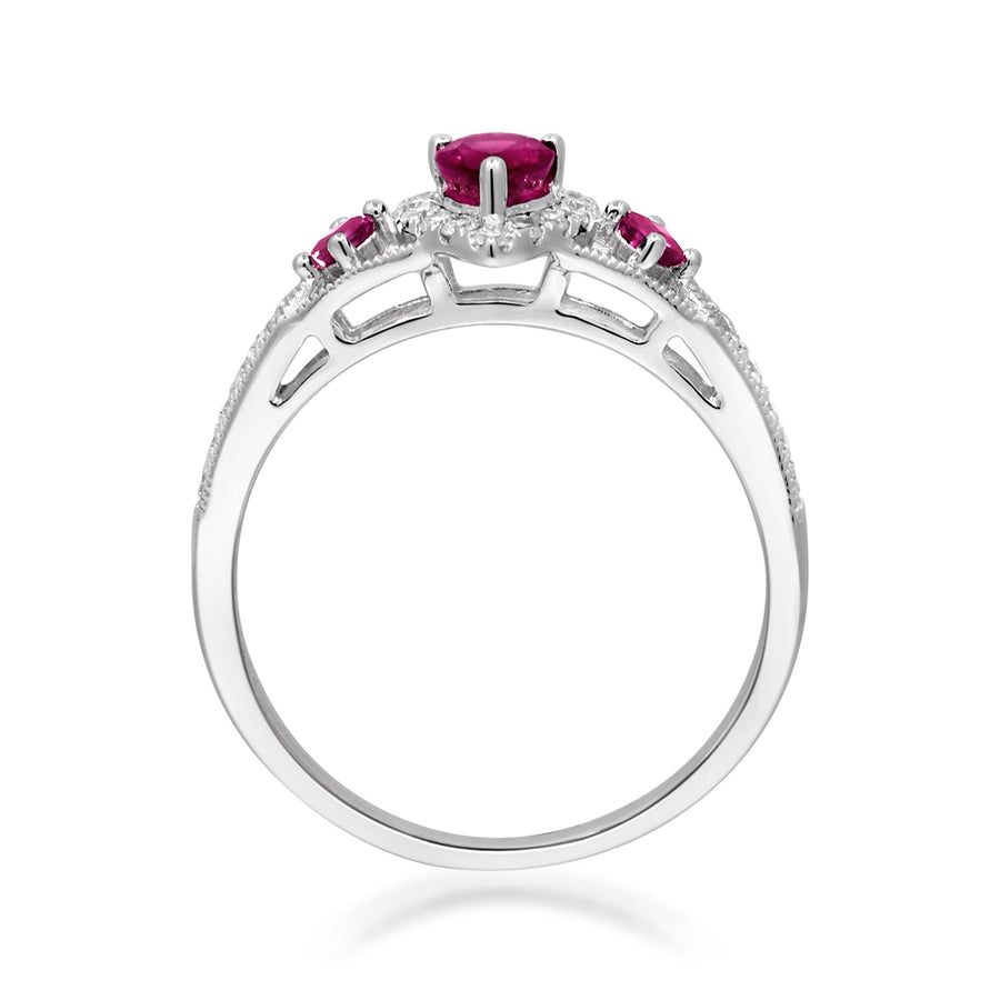 Willa 14K White Gold Pear-Cut Mozambique Ruby Ring