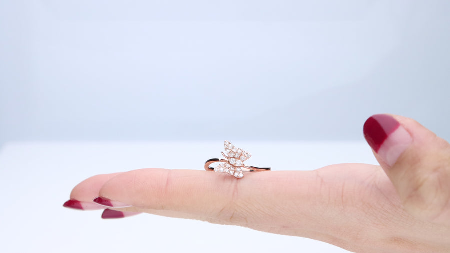 Hazel 14K Rose Gold Round-Cut White Diamond Ring
