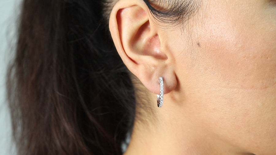 Leilani Round-Cut White Diamond Earrings in 14K White Gold