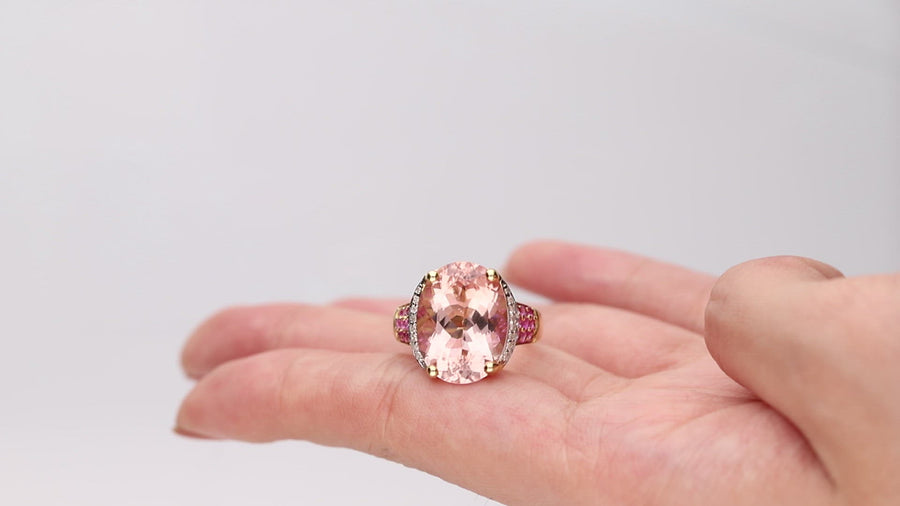 Carter 14K Yellow Gold Oval-Cut Madagascar Morganite Ring