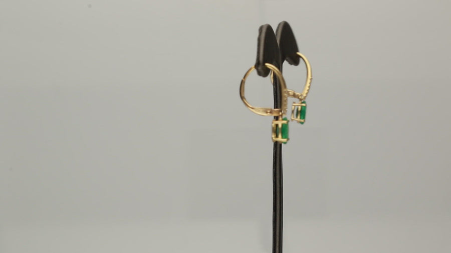 Jacqueline 10K Yellow Gold Oval-Cut Natural Zambian Emerald Earrings