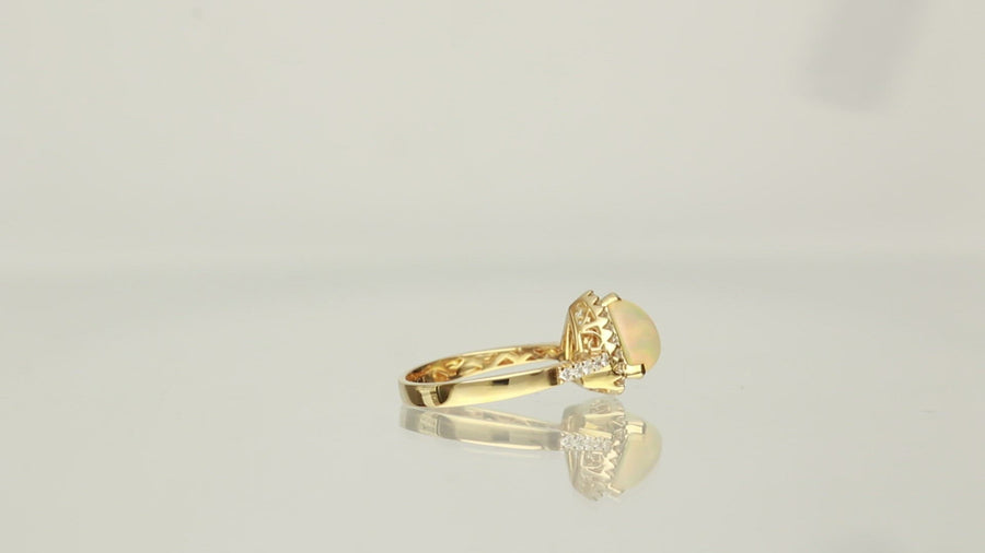 Amira 14K Yellow Gold Trillion-Cut Ethiopian Opal Ring