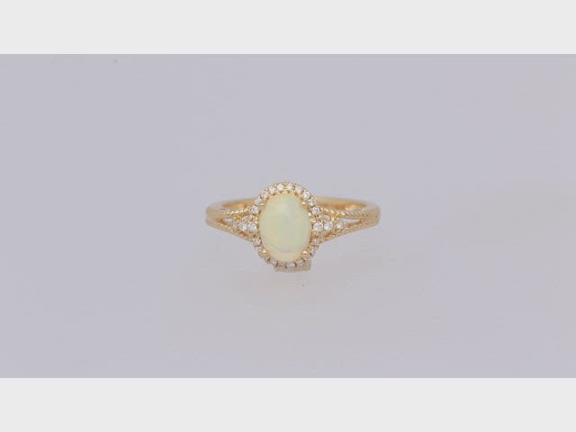 Layla 14K Yellow Gold Oval-Cut Natural African Opal Ring