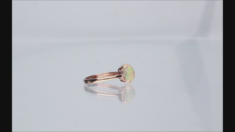 Chelsea 10K Rose Gold Oval-Cut Natural African Opal Ring