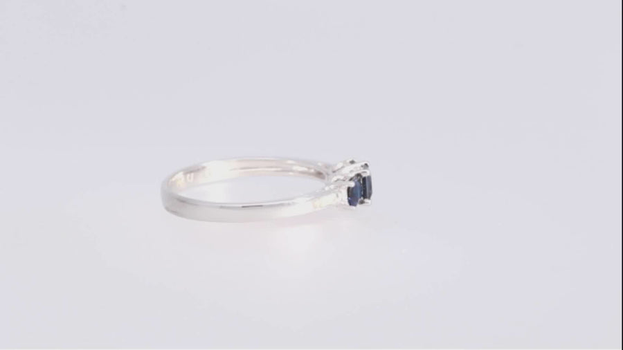 Nivea 10K White Gold square-Cut Ceylon Blue Sapphire Ring