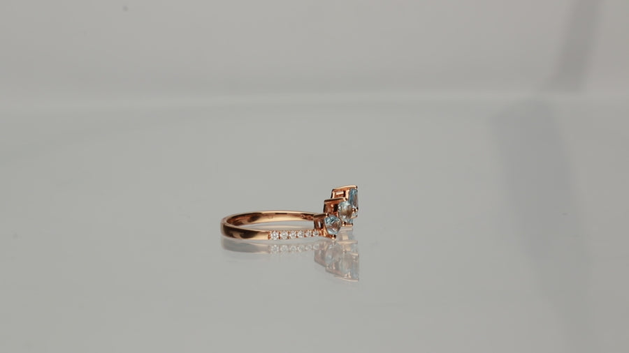 Alina 18K Rose Gold Pear-Cut Aquamarine Ring