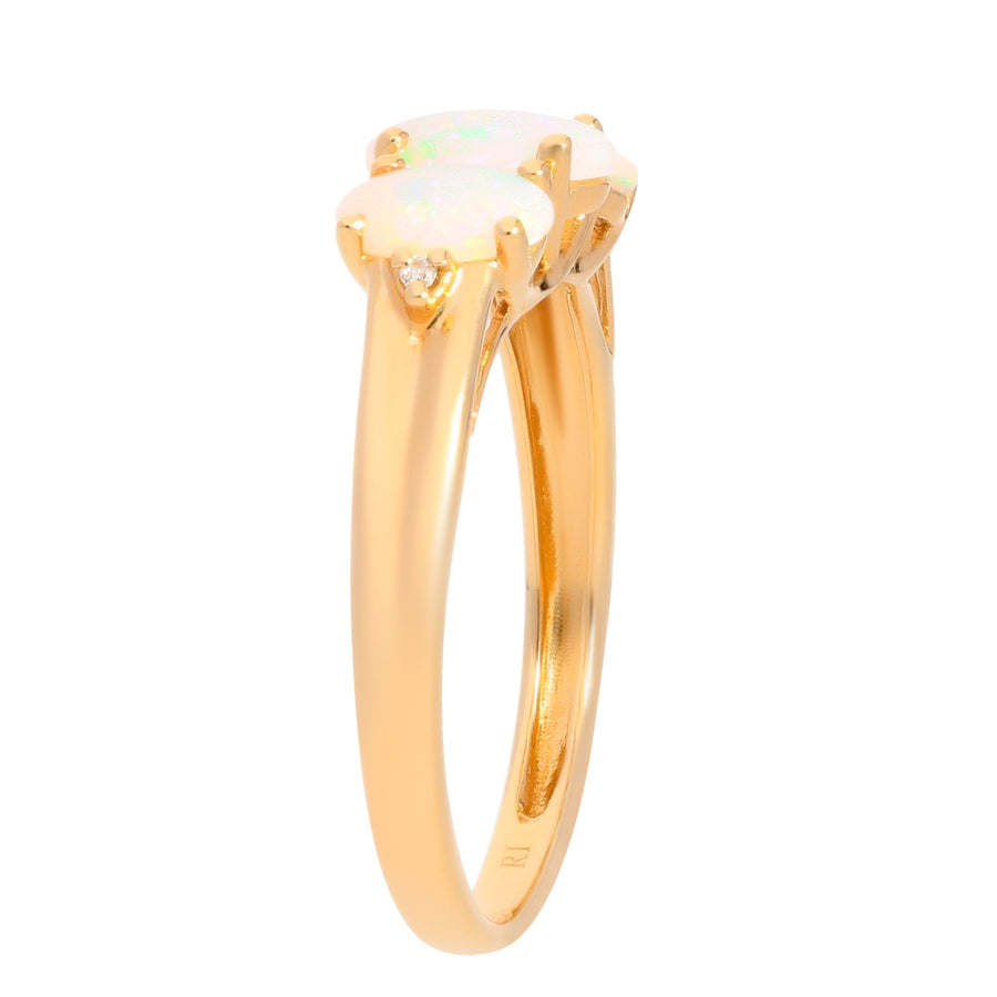 Alani 10K Yellow Gold Oval-Cut Natural African Opal Ring